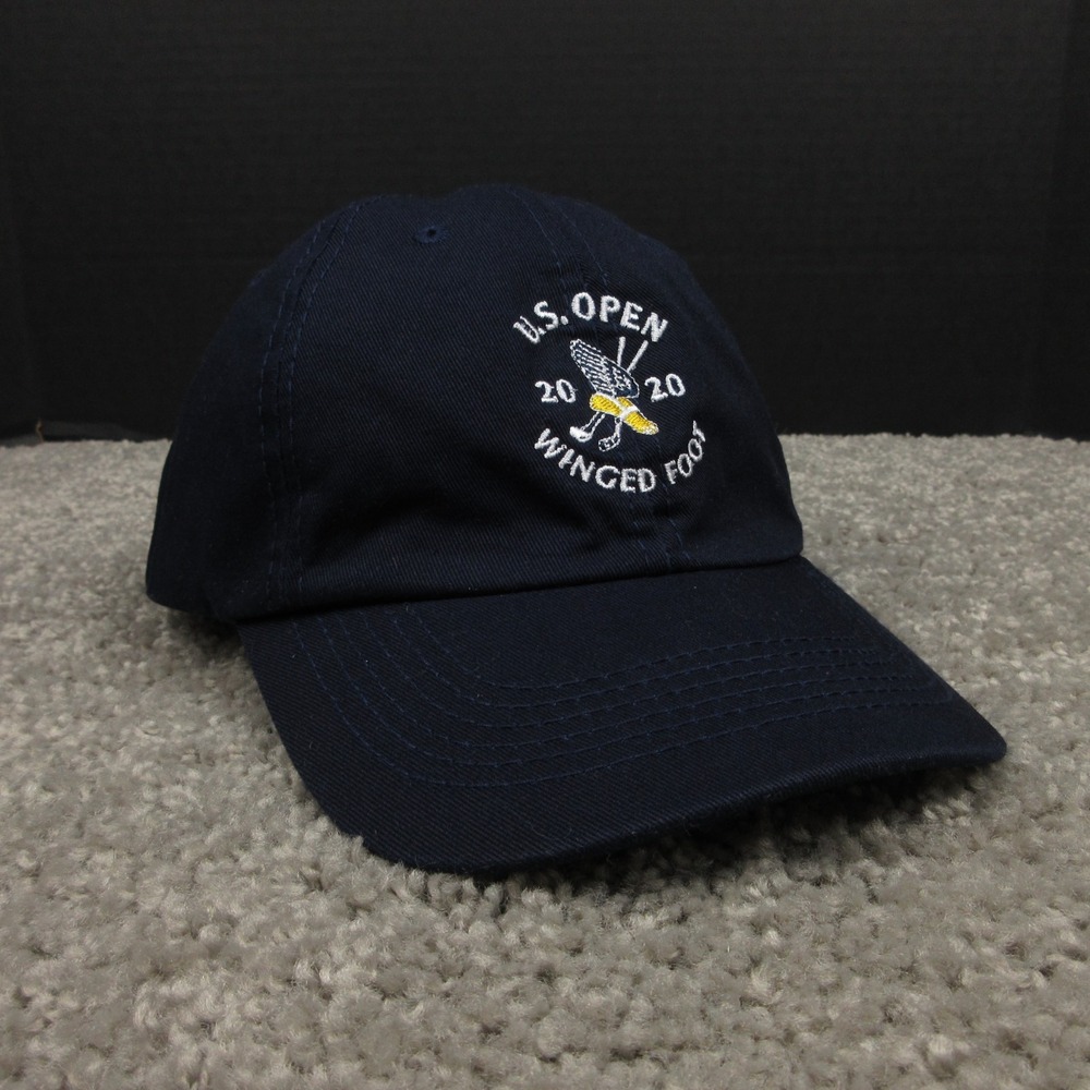 Winged Foot Golf Hat Cap Mens Strap Back 2020 US Open USGA Cotton Navy Blue